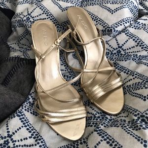 Aldo Gold Strappy Heels